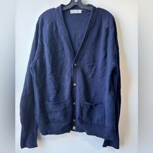 Marks & Spencer Wool Dark Blue Men's Cardigan